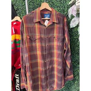vtg 90s WRANGLER PEARL Snap WESTERN Button Up 2xl // rancher az vibe cowboy